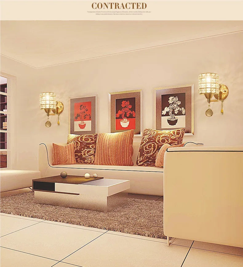 Applique murale en cristal étincelant – Créez une ambiance luxueuse et apaisante dans votre chambre ou salon